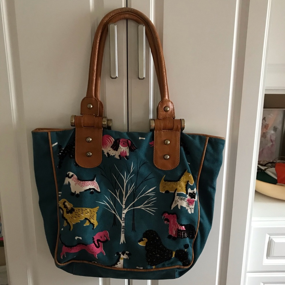 Anthropologie lucky penny dog tote. EUC see pics